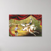 Circus Poster met Acrobat op paard. Canvas Afdruk (Voorkant)