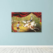 Circus Poster met Acrobat op paard. Canvas Afdruk (Insitu (Houten vloer))