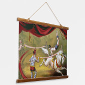 Circus Poster met Acrobat op paard. Hangend Wandkleed (Gebogen)