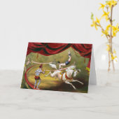 Circus Poster met Acrobat op paard. Kaart (Gele Bloem)