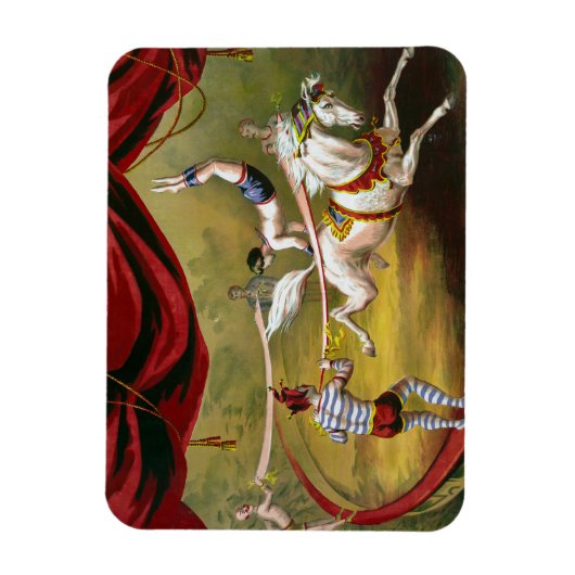 Circus Poster met Acrobat op paard. Magneet (Verticaal)