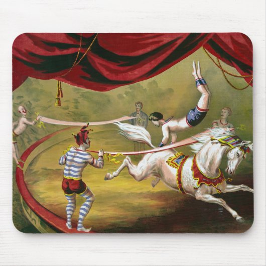 Circus Poster met Acrobat op paard. Muismat (Voorkant)