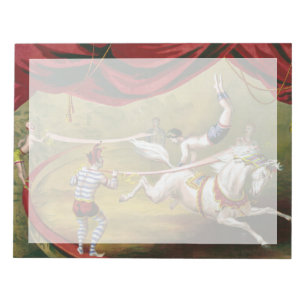 Circus Poster met Acrobat op paard. Notitieblok