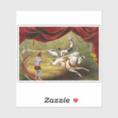 Circus Poster met Acrobat op paard. Sticker (Vel)