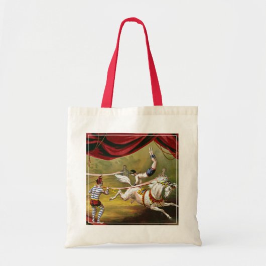 Circus Poster met Acrobat op paard. Tote Bag (Voorkant)