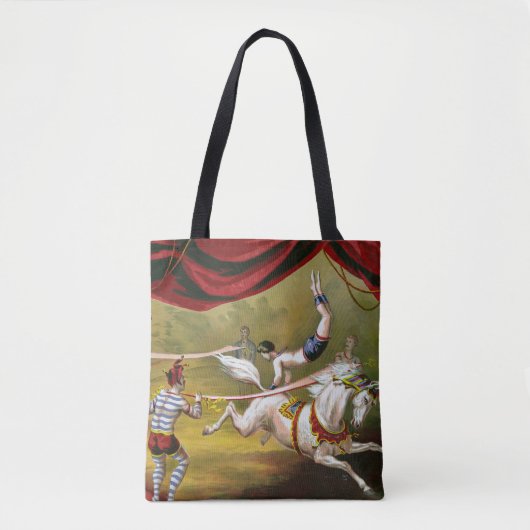 Circus Poster met Acrobat op paard. Tote Bag (Voorkant)