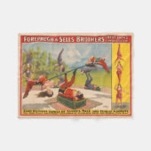Circus Poster met acrobatische acts, circa 1899. Fleece Deken (Voorkant (Horizontaal))
