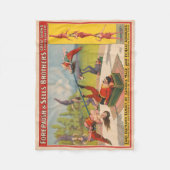 Circus Poster met acrobatische acts, circa 1899. Fleece Deken (Voorkant)
