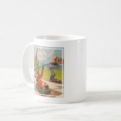 Circus Poster met acrobatische acts, circa 1899. Koffiemok (Voorkant links)