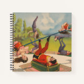 Circus Poster met acrobatische acts, circa 1899. Notitieboek (Voorkant)