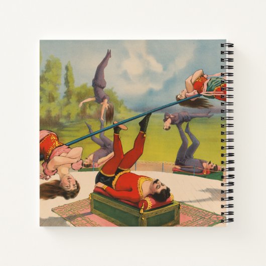 Circus Poster met acrobatische acts, circa 1899. Notitieboek (Achterkant)