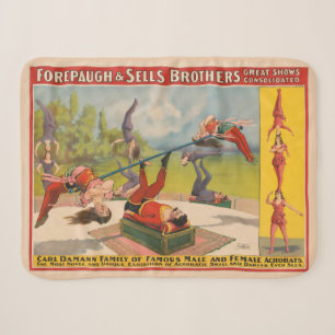 Circus Poster met acrobatische acts, circa 1899. Sherpa Deken