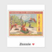 Circus Poster met acrobatische acts, circa 1899. Sticker (Vel)