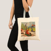 Circus Poster met acrobatische acts, circa 1899. Tote Bag (Voorkant (product))