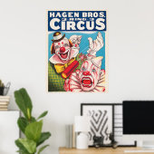 Circus Poster met clown gezichten en vuur cracker (Thuiskantoor)