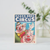 Circus Poster met clown gezichten en vuur cracker Briefkaart (Staand voorkant)