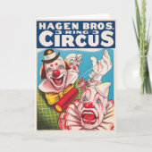 Circus Poster met clown gezichten en vuur cracker Kaart (Voorkant)