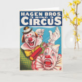 Circus Poster met clown gezichten en vuur cracker Kaart (Gele Bloem)