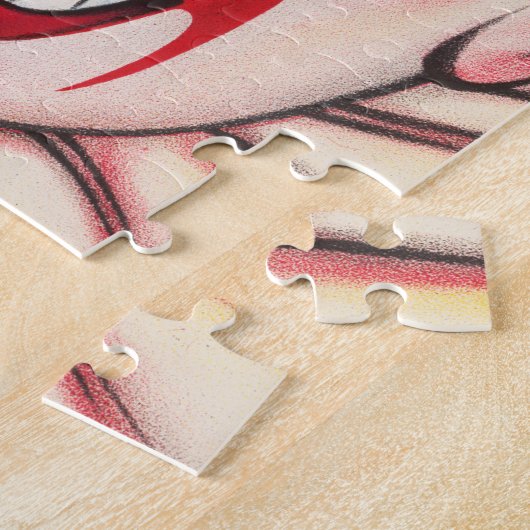 Circus Poster met clown gezichten en vuur cracker Legpuzzel (Zijkant)