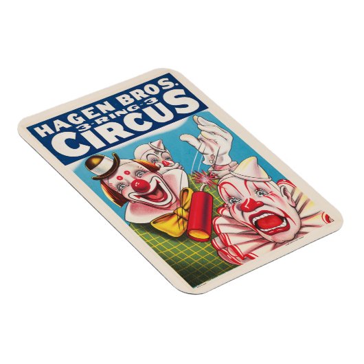 Circus Poster met clown gezichten en vuur cracker Magneet (Rechterzijde)