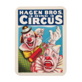 Circus Poster met clown gezichten en vuur cracker Magneet (Verticaal)