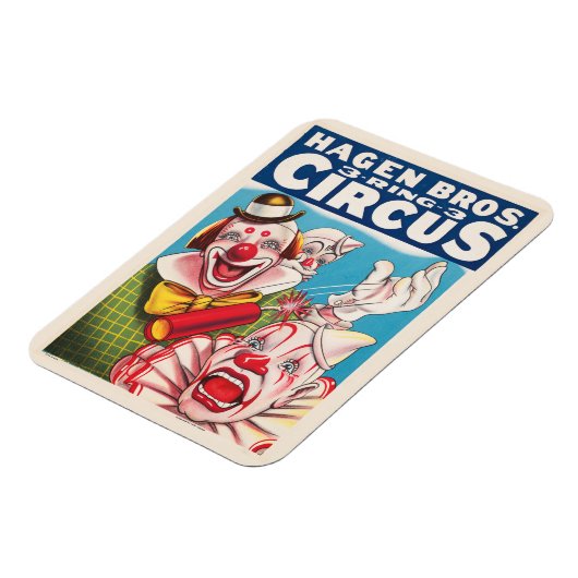 Circus Poster met clown gezichten en vuur cracker Magneet (Linkerzijde)