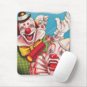 Circus Poster met clown gezichten en vuur cracker Muismat (Met muis)