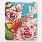 Circus Poster met clown gezichten en vuur cracker Muismat (Voorkant)