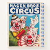 Circus Poster met clown gezichten en vuur cracker Notitieboek (Achterkant)