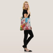 Circus Poster met clown gezichten en vuur cracker Tote Bag (Op model)