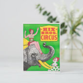 Circus Poster met een vrouw en een rijdende olifan Briefkaart (Staand voorkant)