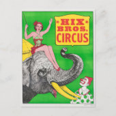 Circus Poster met een vrouw en een rijdende olifan Briefkaart (Voorkant)