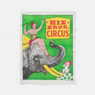 Circus Poster met een vrouw en een rijdende olifan Fleece Deken