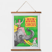 Circus Poster met een vrouw en een rijdende olifan Hangend Wandkleed (Voorkant)