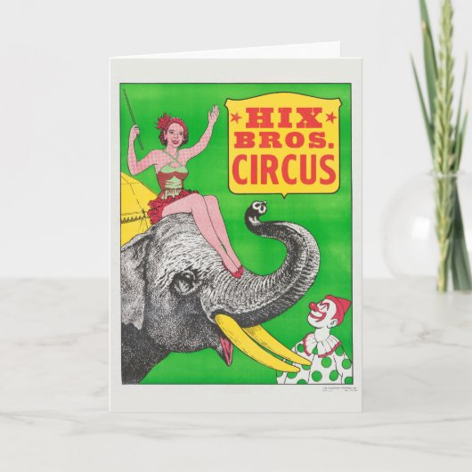 Circus Poster met een vrouw en een rijdende olifan Kaart (Voorkant)