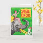 Circus Poster met een vrouw en een rijdende olifan Kaart (Gele Bloem)
