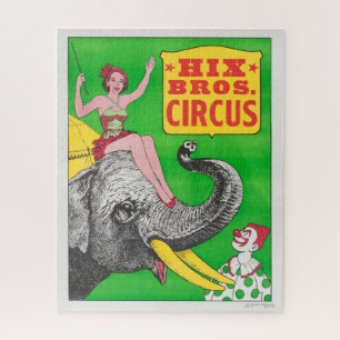 Circus Poster met een vrouw en een rijdende olifan Legpuzzel
