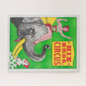 Circus Poster met een vrouw en een rijdende olifan Legpuzzel (Horizontaal)