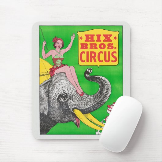 Circus Poster met een vrouw en een rijdende olifan Muismat (Met muis)
