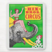Circus Poster met een vrouw en een rijdende olifan Muismat (Voorkant)