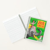 Circus Poster met een vrouw en een rijdende olifan Notitieboek (Binnen)