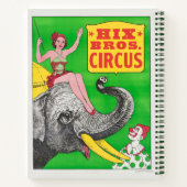Circus Poster met een vrouw en een rijdende olifan Notitieboek (Achterkant)