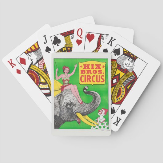 Circus Poster met een vrouw en een rijdende olifan Pokerkaarten (Achterkant)