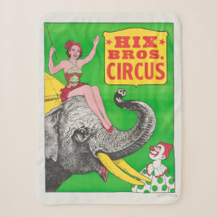 Circus Poster met een vrouw en een rijdende olifan Sherpa Deken