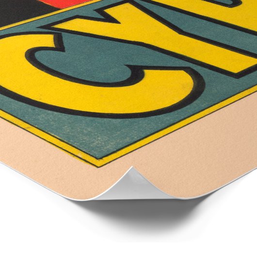 Circus Poster met Louis Cyr met gekruiste armen (Hoek)