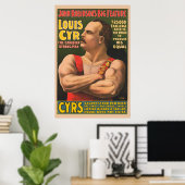 Circus Poster met Louis Cyr met gekruiste armen (Thuiskantoor)