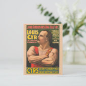 Circus Poster met Louis Cyr met gekruiste armen Briefkaart (Staand voorkant)