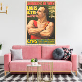 Circus Poster met Louis Cyr met gekruiste armen Canvas Afdruk (Insitu (Woonkamer))