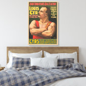 Circus Poster met Louis Cyr met gekruiste armen Canvas Afdruk (Insitu (Slaapkamer))