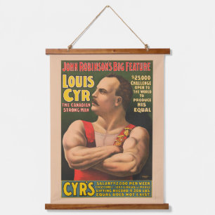 Circus Poster met Louis Cyr met gekruiste armen Hangend Wandkleed